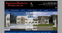 Desktop Screenshot of andersonheatingandairconditioning.com