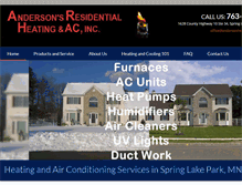 Tablet Screenshot of andersonheatingandairconditioning.com